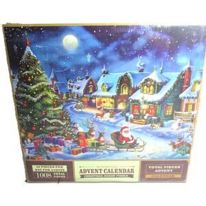 CIYOJA Advent Calendar Jigsaw Puzzle 1008 Pieces Holiday Village Reusable